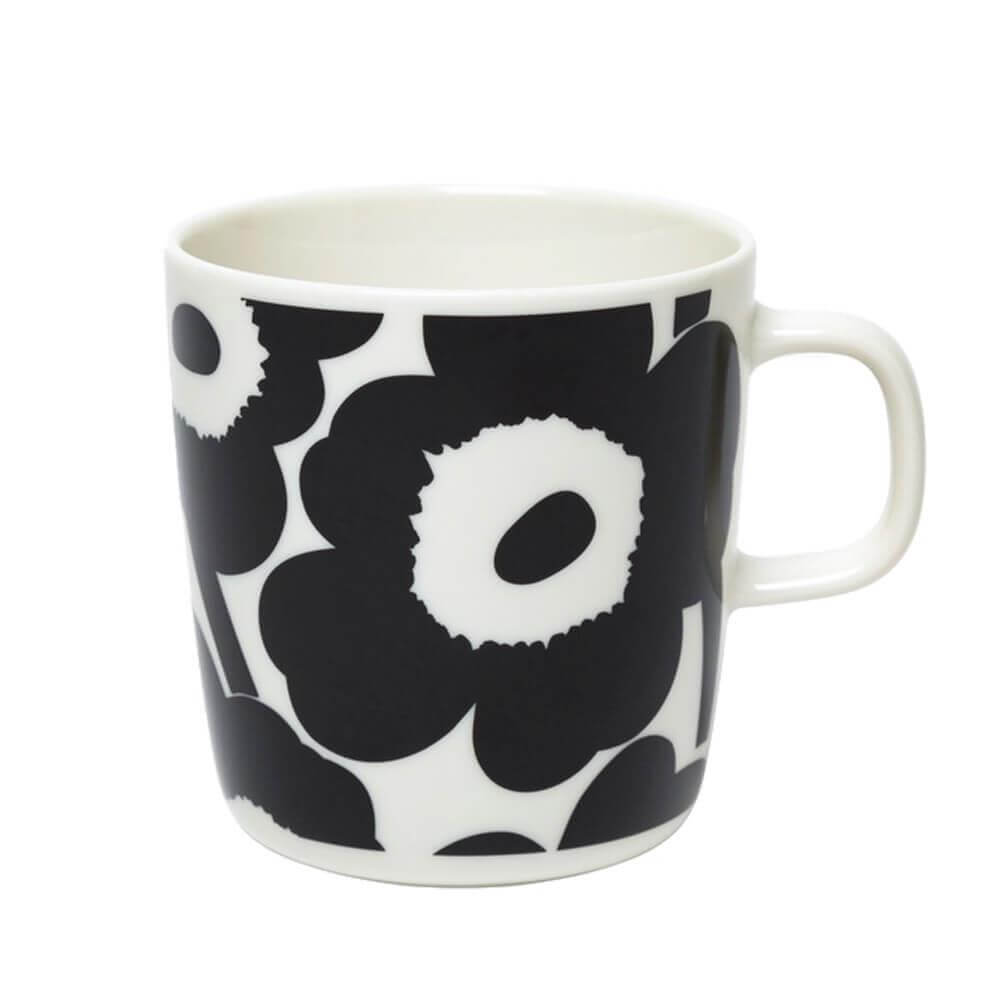 Marimekko Oiva / Unikko Black and White Mug 400ml